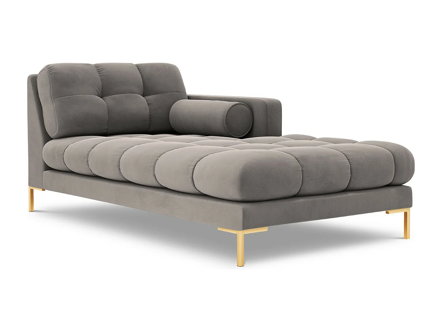 Cosmopolitan Design - Szezlong bok prawy, "Bali" welur, szary jasny - 185x102x75cm 3741776 - obrazek 1