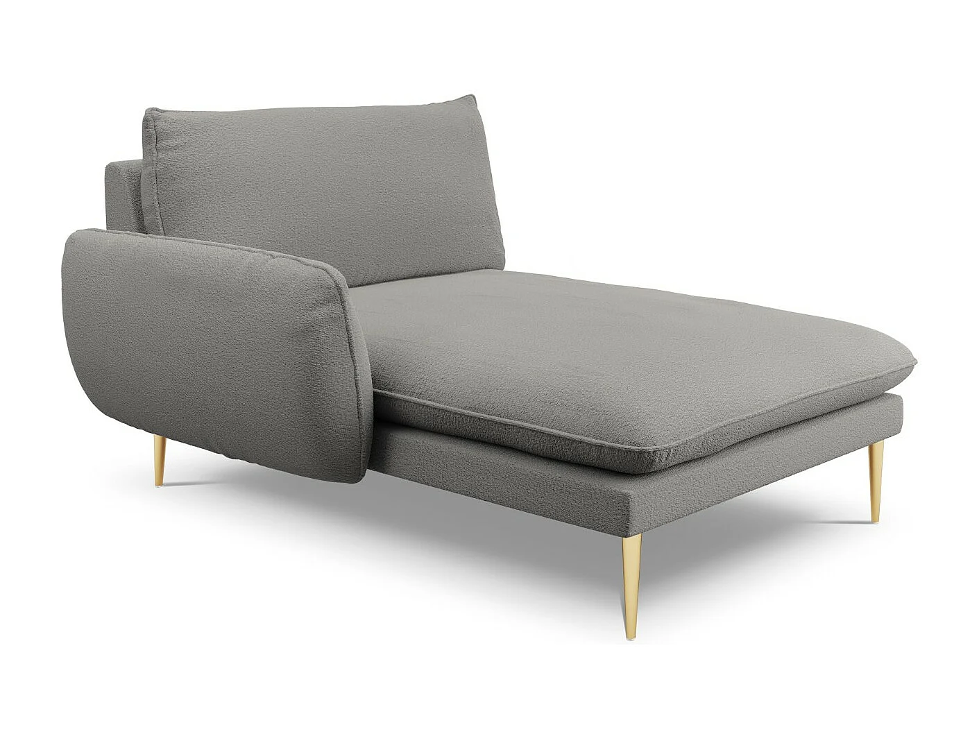 Cosmopolitan Design – Szezlong bok lewy, „Vienna” boucle, szary – 170x110x95cm 3741786