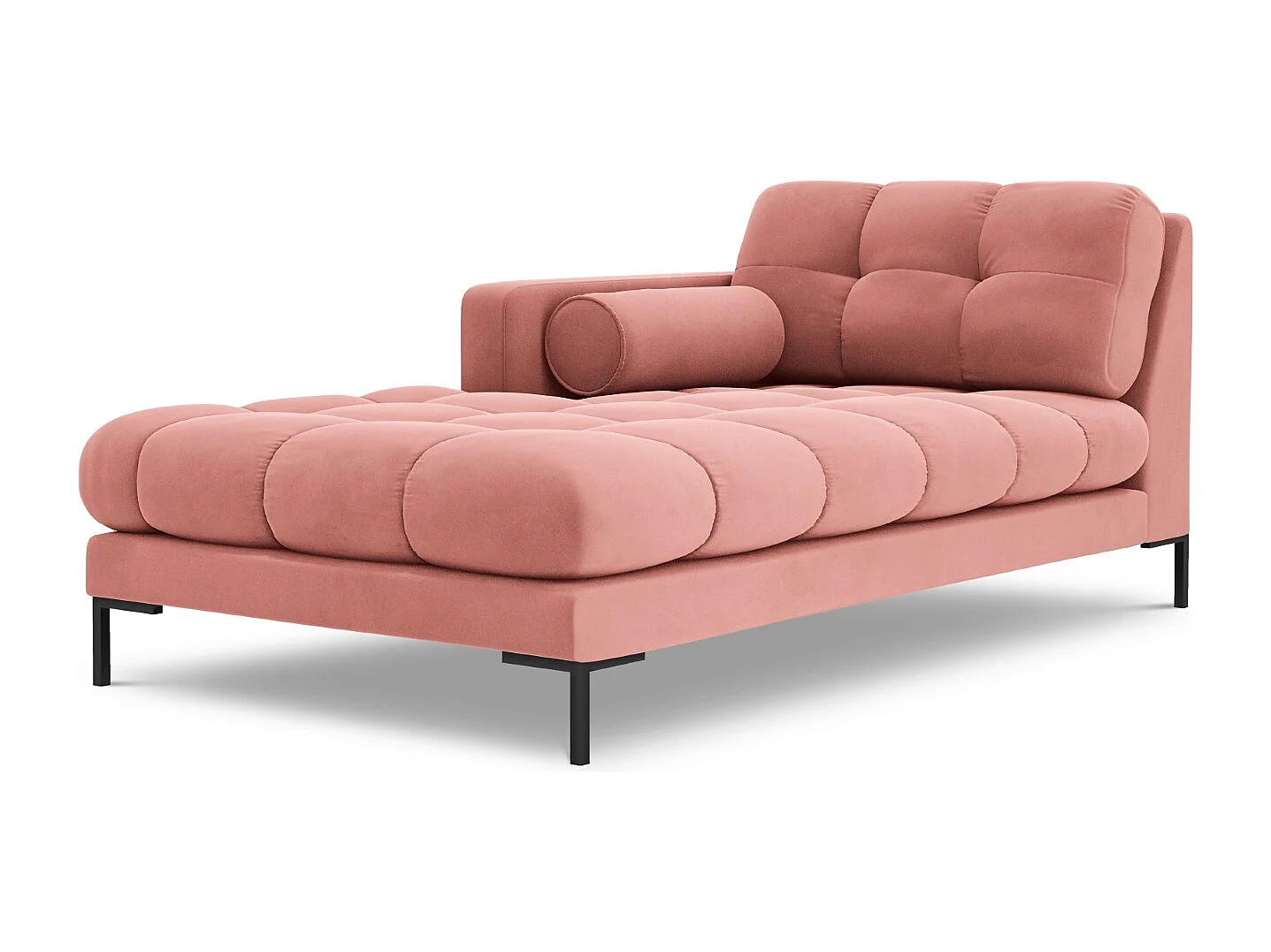 Cosmopolitan Design – Szezlong bok lewy, „Bali” welur, róż – 185x102x75cm 3741793