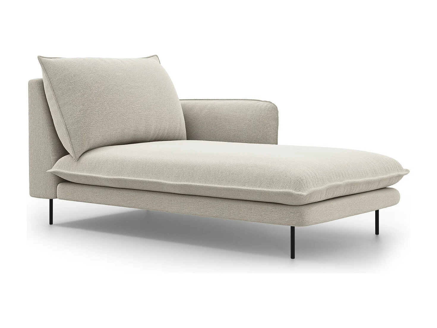 Cosmopolitan Design - Szezlong bok prawy, "Vienna" tkanina strukturalna, beż jasny - 170x110x95cm 3741800 - obrazek 1