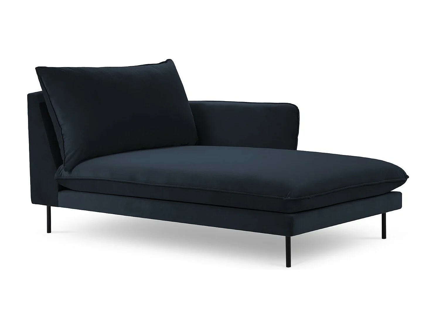 Cosmopolitan Design - Szezlong bok prawy, "Vienna" welur, niebieski ciemny - 170x110x95cm 3741806 - obrazek 1