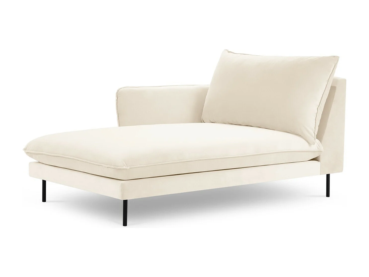 Cosmopolitan Design – Szezlong bok lewy, „Vienna” welur, beż jasny – 170x110x95cm 3741808