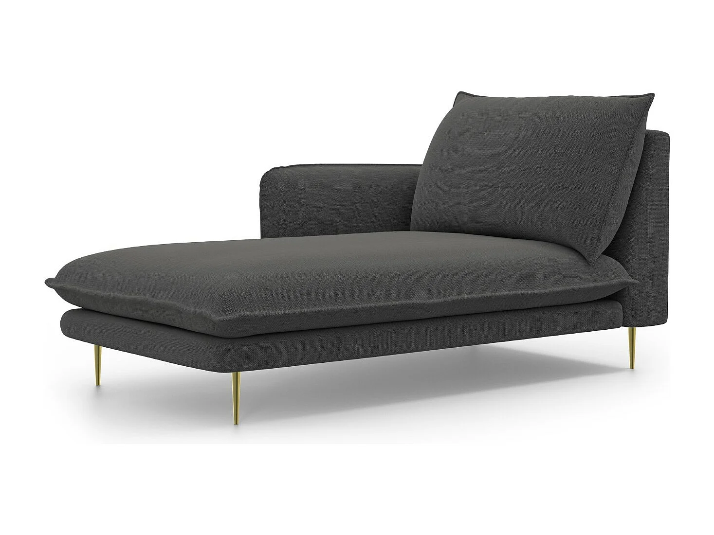 Cosmopolitan Design – Szezlong bok lewy, „Vienna” tkanina strukturalna, szary ciemny – 170x110x95cm 3741811