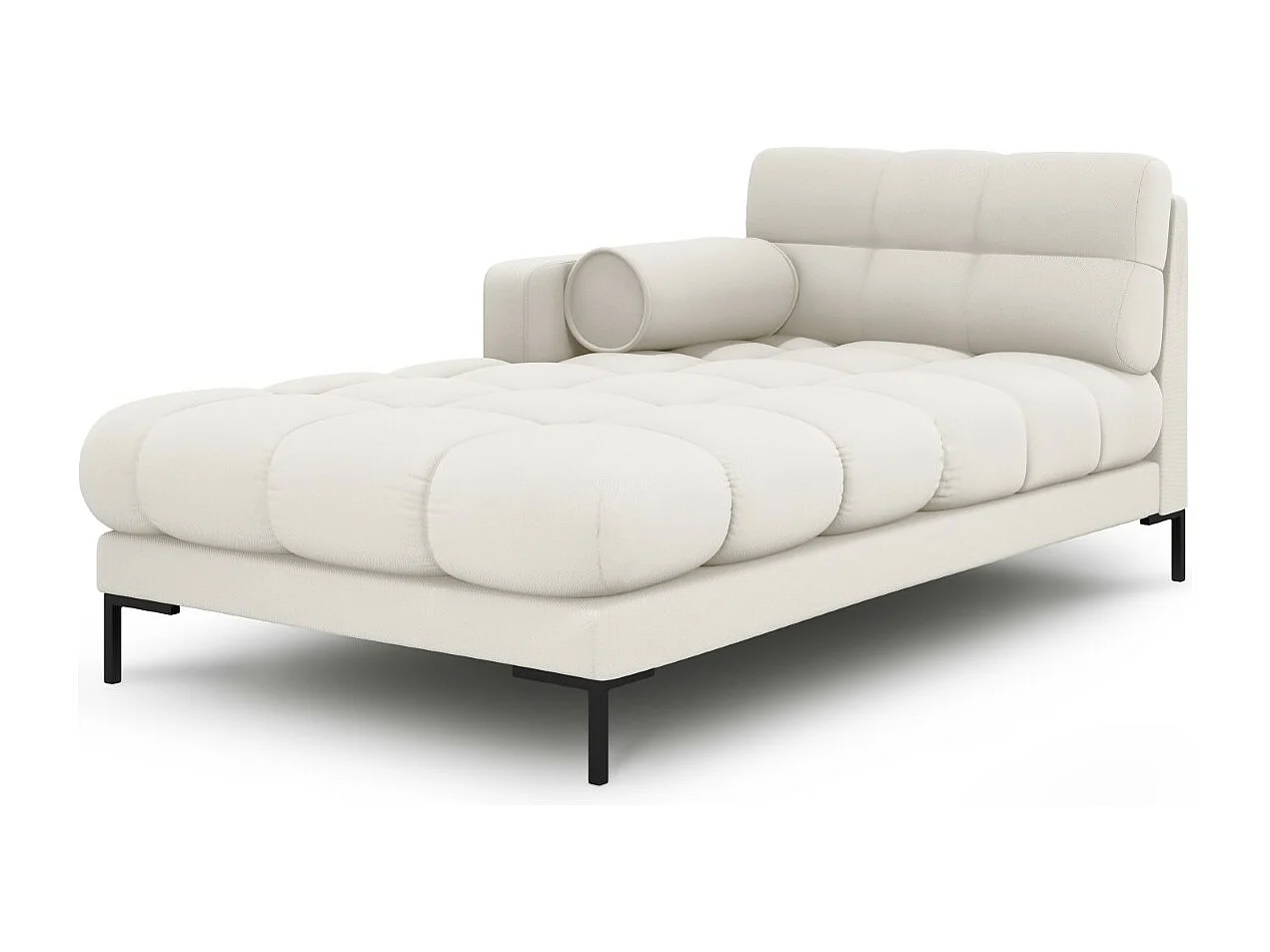 Cosmopolitan Design – Szezlong bok lewy, „Bali” tkanina strukturalna, beż jasny – 185x102x75cm 3741819