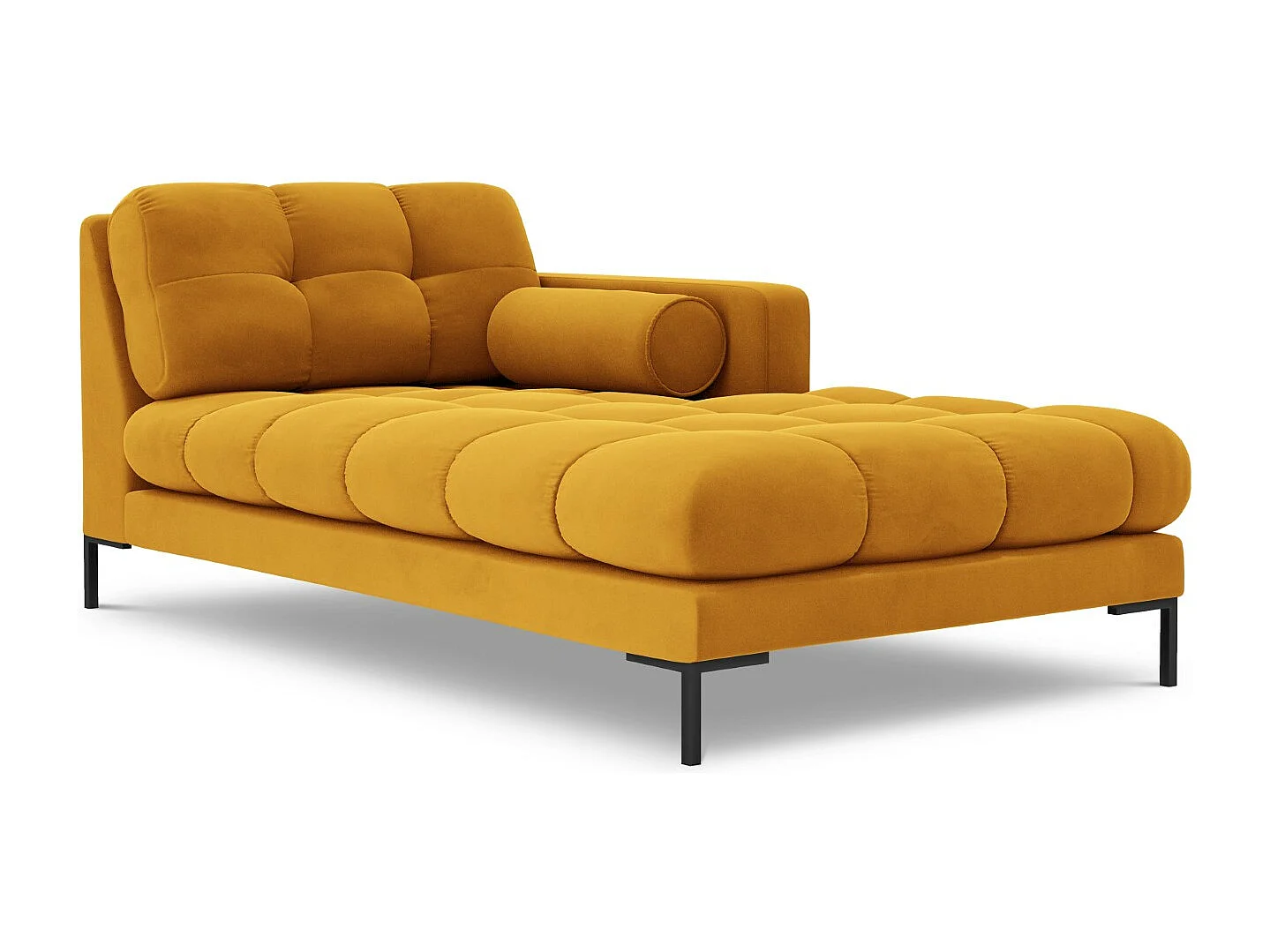 Cosmopolitan Design - Szezlong bok prawy, "Bali" welur, żółty - 185x102x75cm 3741817 - obrazek 1