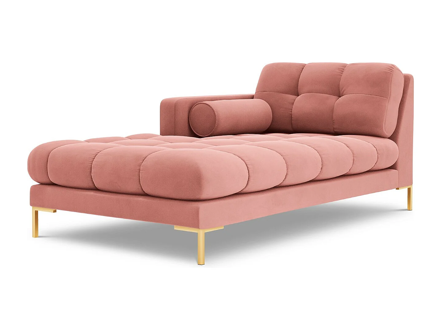Cosmopolitan Design – Szezlong bok lewy, „Bali” welur, róż – 185x102x75cm 3741821