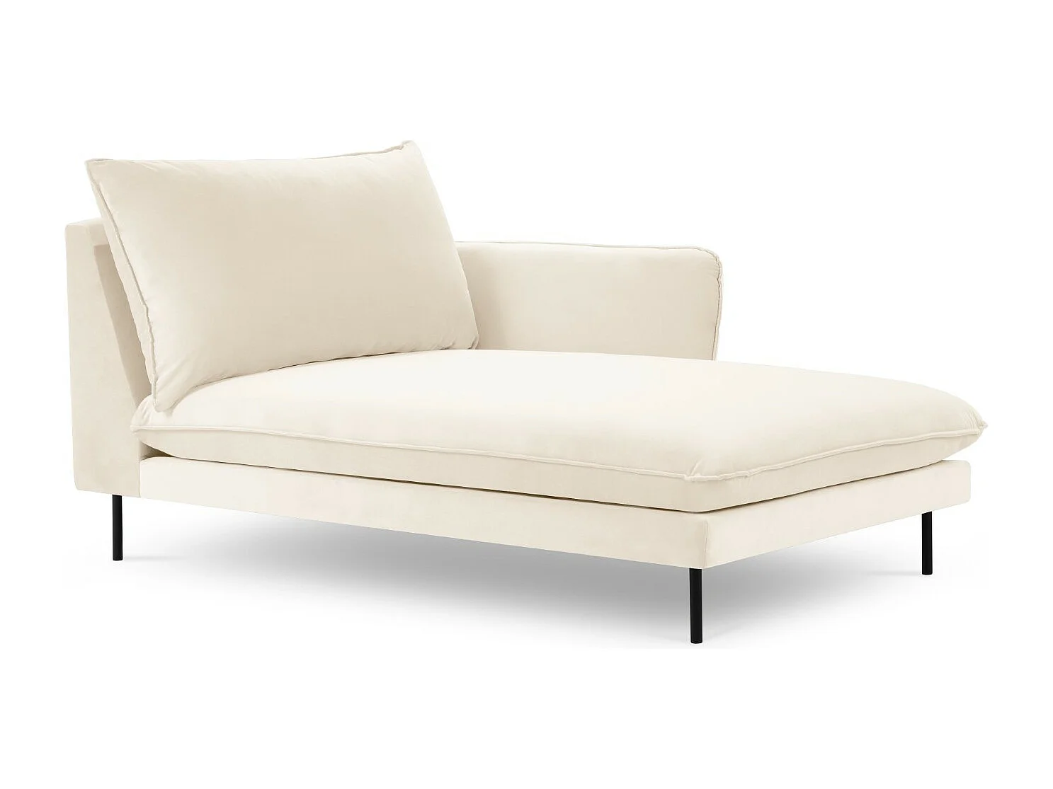 Cosmopolitan Design - Szezlong bok prawy, "Vienna" welur, beż jasny - 170x110x95cm 3741828 - obrazek 1
