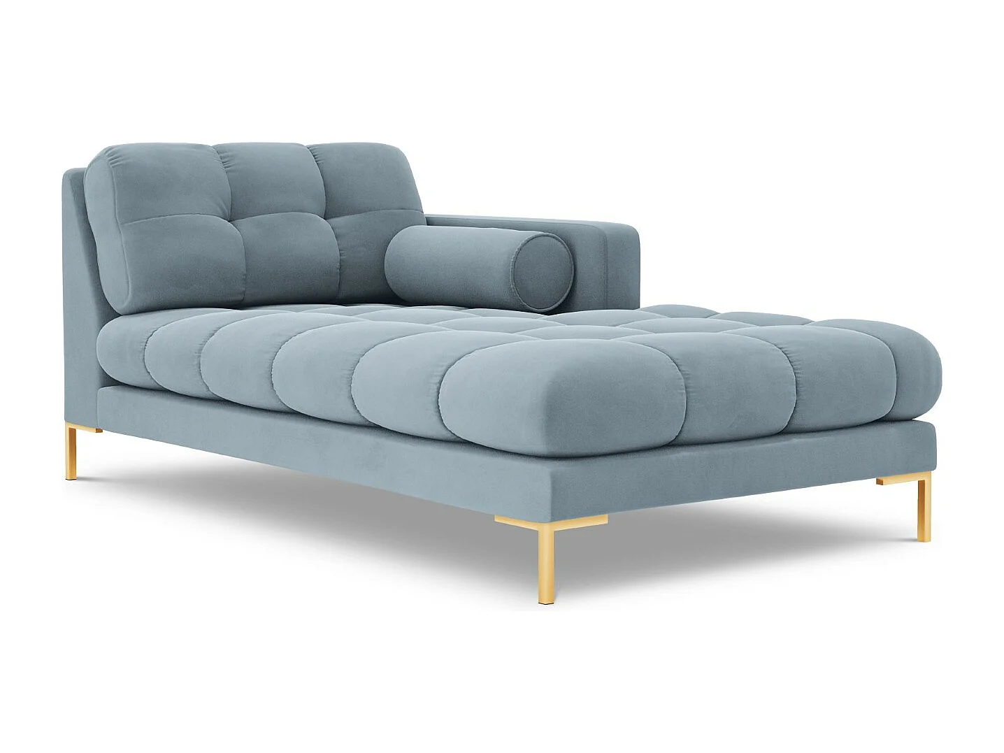 Cosmopolitan Design - Szezlong bok prawy, "Bali" welur, niebieski jasny - 185x102x75cm 3741830 - obrazek 1