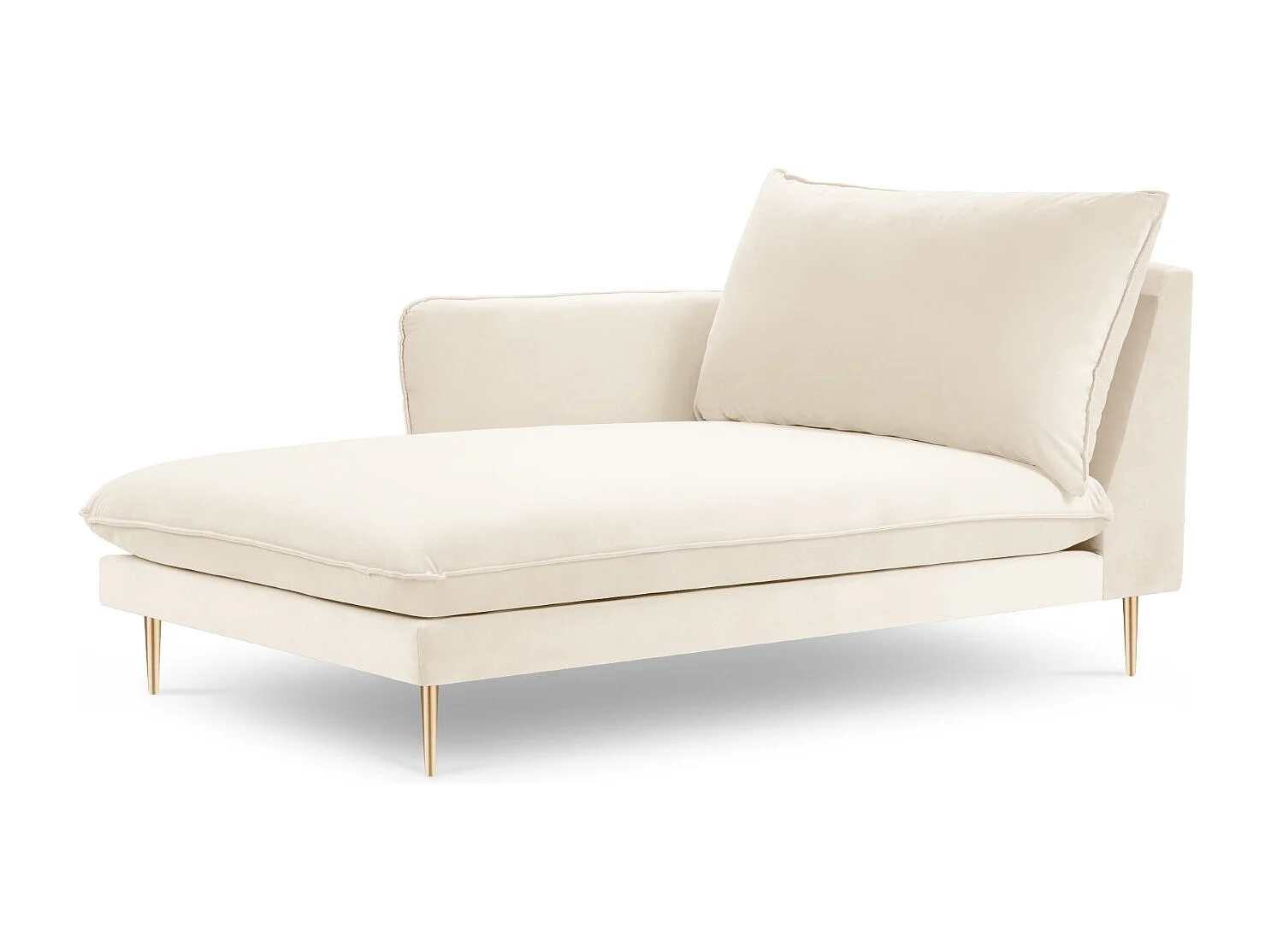 Cosmopolitan Design – Szezlong bok lewy, „Vienna” welur, beż jasny – 170x110x95cm 3741833