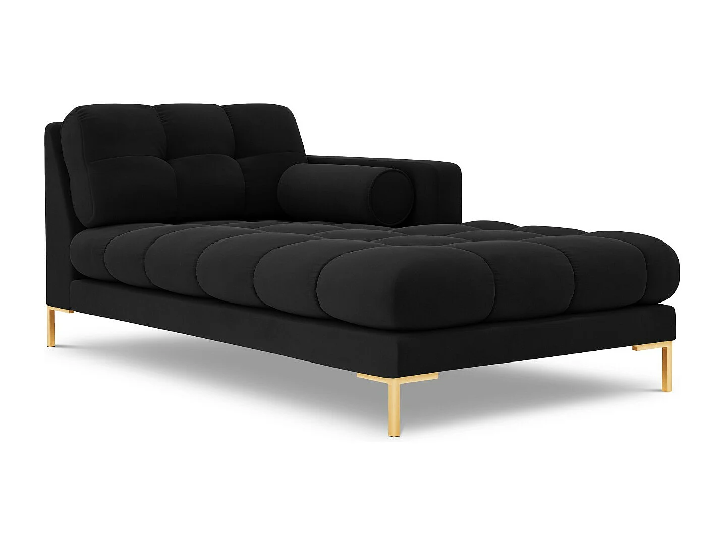 Cosmopolitan Design - Szezlong bok prawy, "Bali" welur, czarny - 185x102x75cm 3741834 - obrazek 1