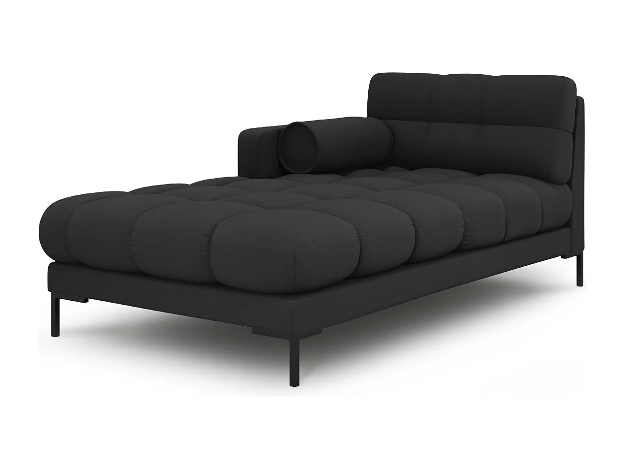 Cosmopolitan Design – Szezlong bok lewy, „Bali” tkanina strukturalna, szary ciemny – 185x102x75cm 3741846