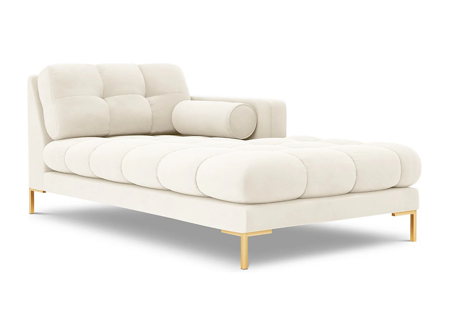 Cosmopolitan Design - Szezlong bok prawy, "Bali" welur, beż jasny - 185x102x75cm 3741844 - obrazek 1