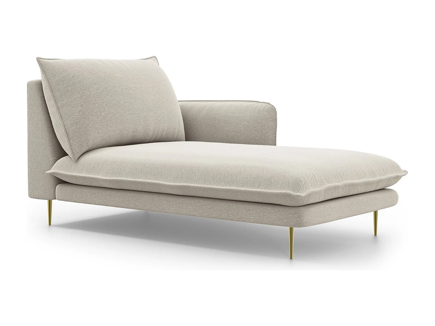 Cosmopolitan Design - Szezlong bok prawy, "Vienna" tkanina strukturalna, beż jasny - 170x110x95cm 3741847 - obrazek 1