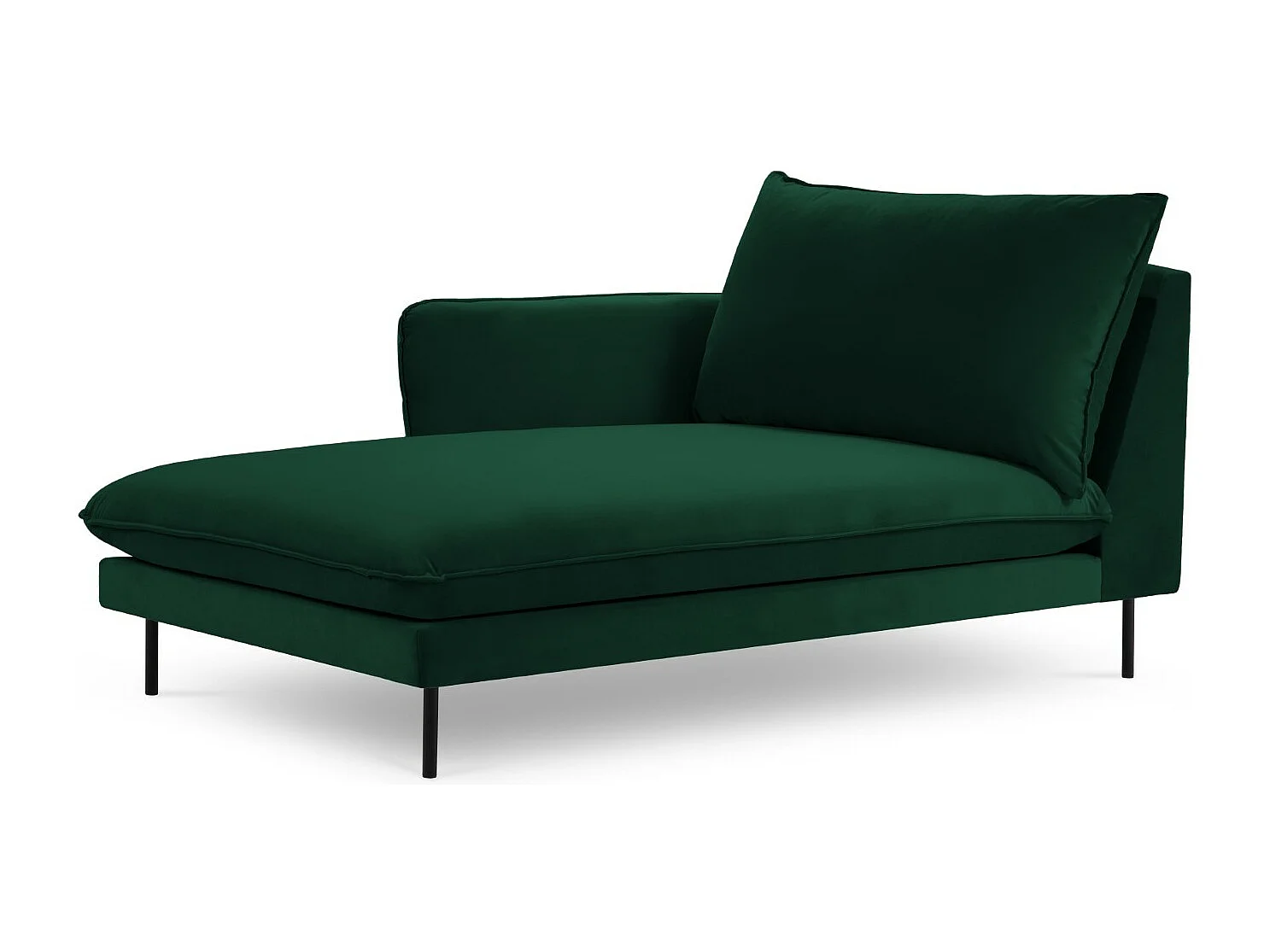 Cosmopolitan Design – Szezlong bok lewy, „Vienna” welur, zielony butelkowy – 170x110x95cm 3741857