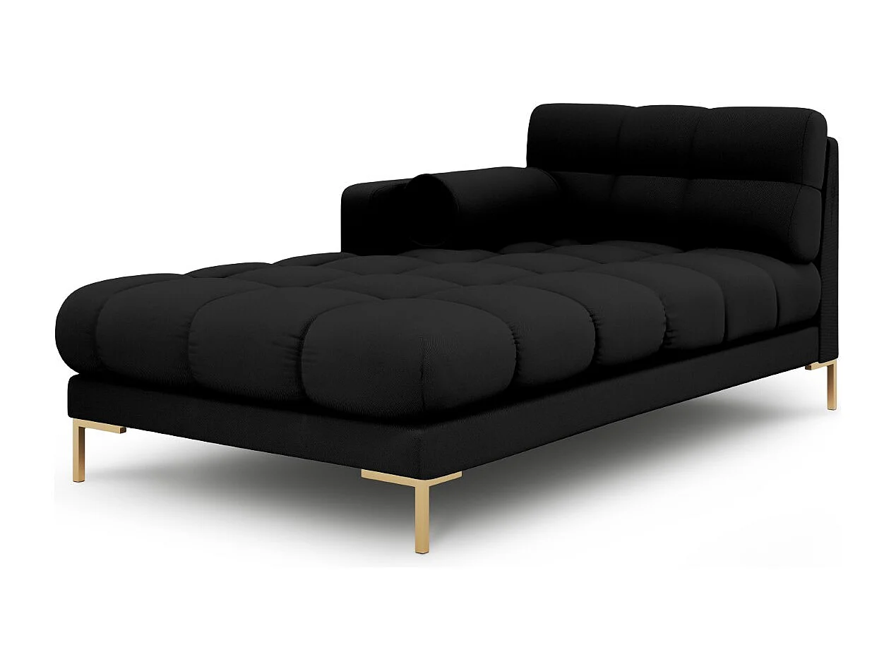 Cosmopolitan Design – Szezlong bok lewy, „Bali” tkanina strukturalna, czarny – 185x102x75cm 3741876