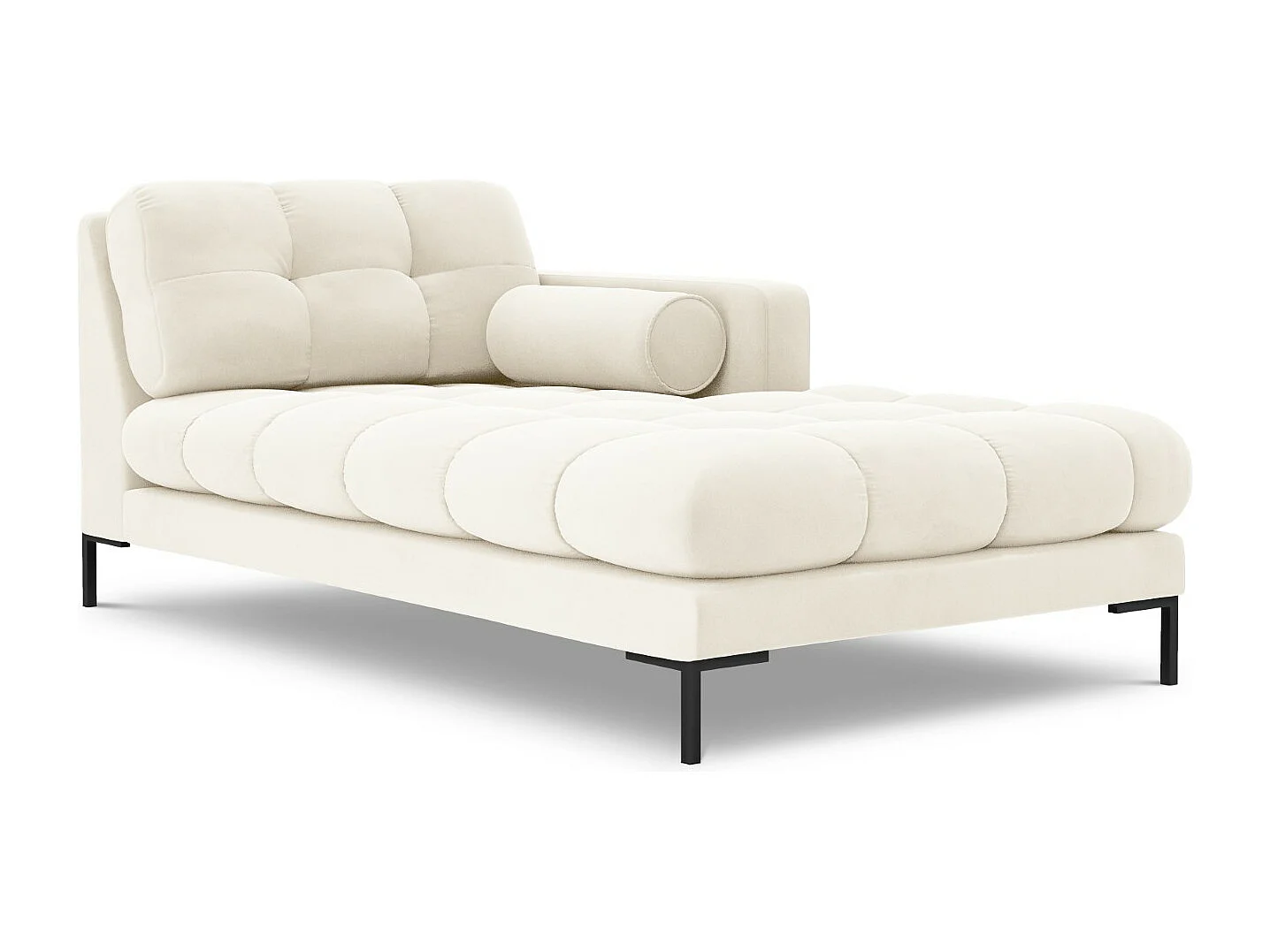 Cosmopolitan Design - Szezlong bok prawy, "Bali" welur, beż jasny - 185x102x75cm 3741885 - obrazek 1
