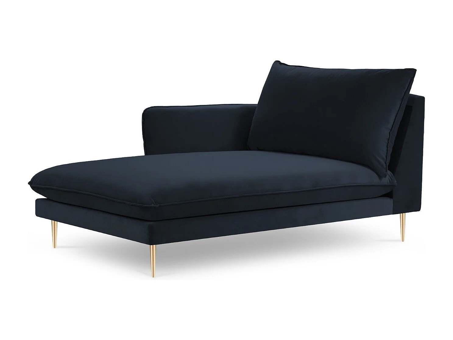 Cosmopolitan Design – Szezlong bok lewy, „Vienna” welur, niebieski ciemny – 170x110x95cm 3741891