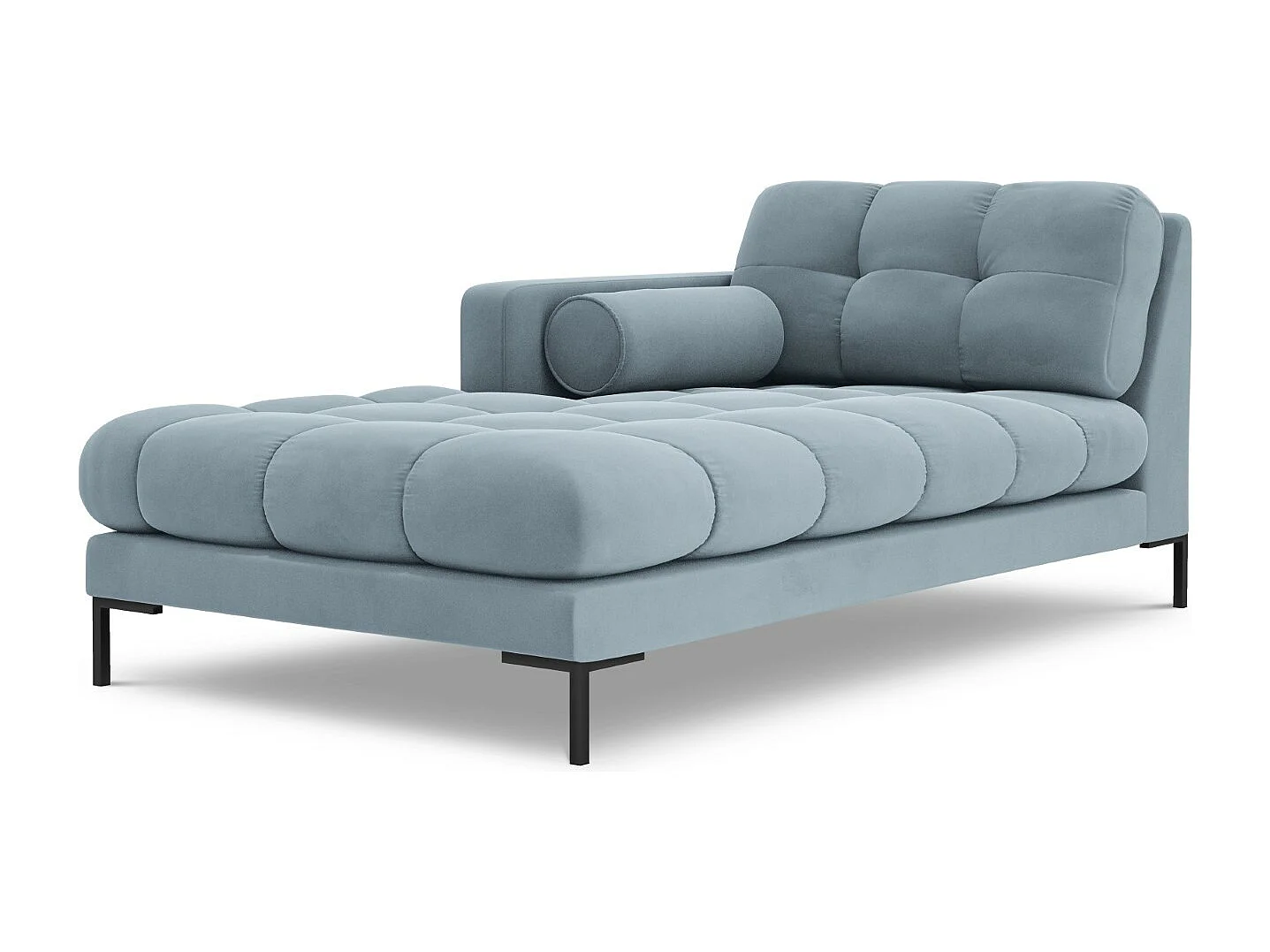 Cosmopolitan Design – Szezlong bok lewy, „Bali” welur, niebieski jasny – 185x102x75cm 3741902