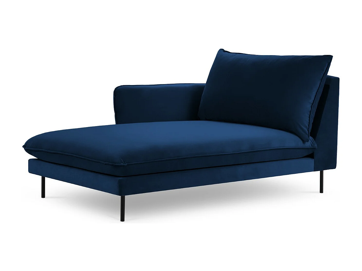 Cosmopolitan Design – Szezlong bok lewy, „Vienna” welur, błękit królewski – 170x110x95cm 3741909