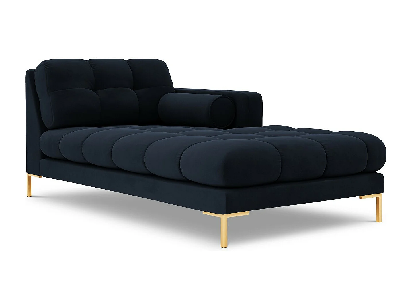 Cosmopolitan Design - Szezlong bok prawy, "Bali" welur, niebieski ciemny - 185x102x75cm 3741905 - obrazek 1