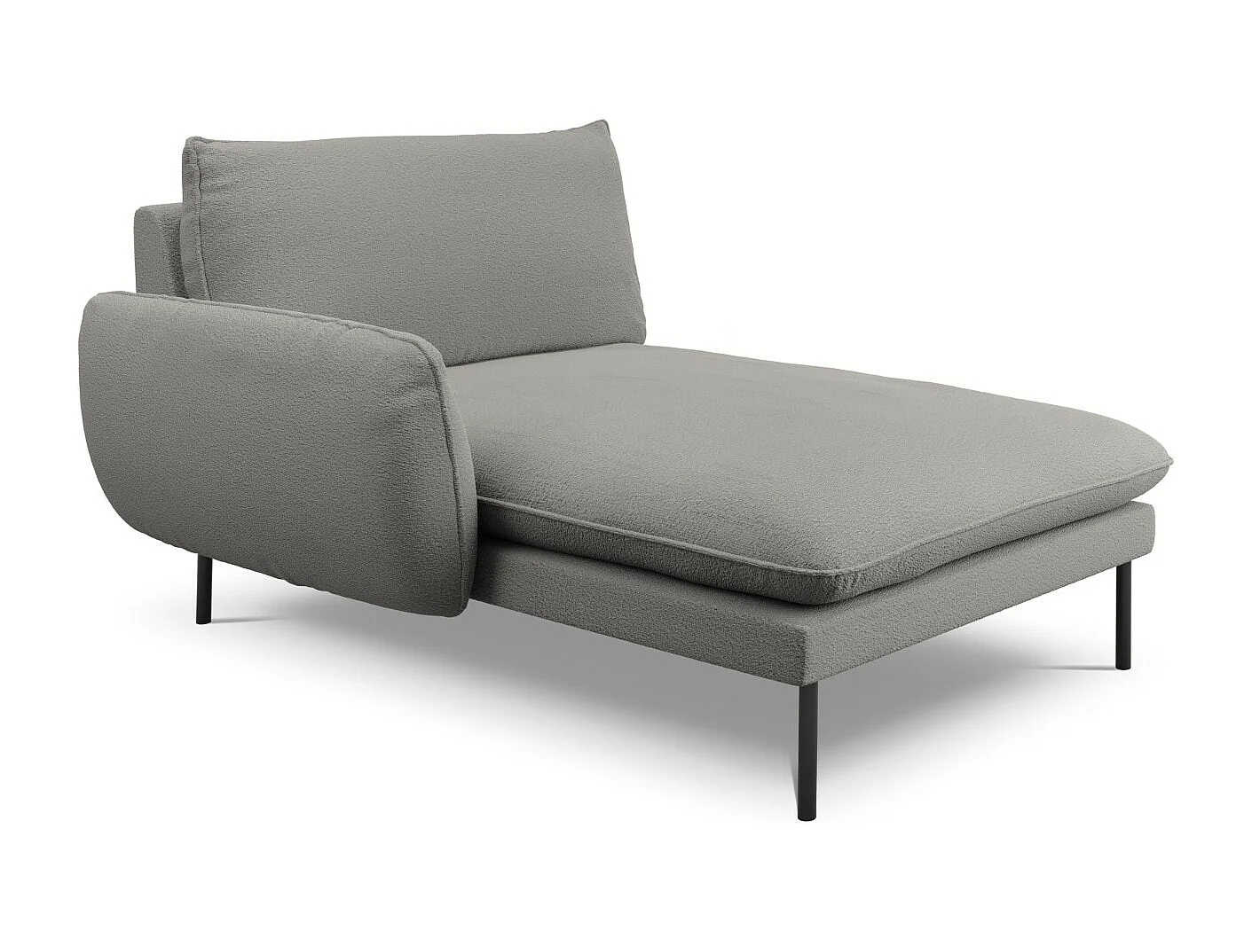 Cosmopolitan Design – Szezlong bok lewy, „Vienna” boucle, szary – 170x110x95cm 3741908