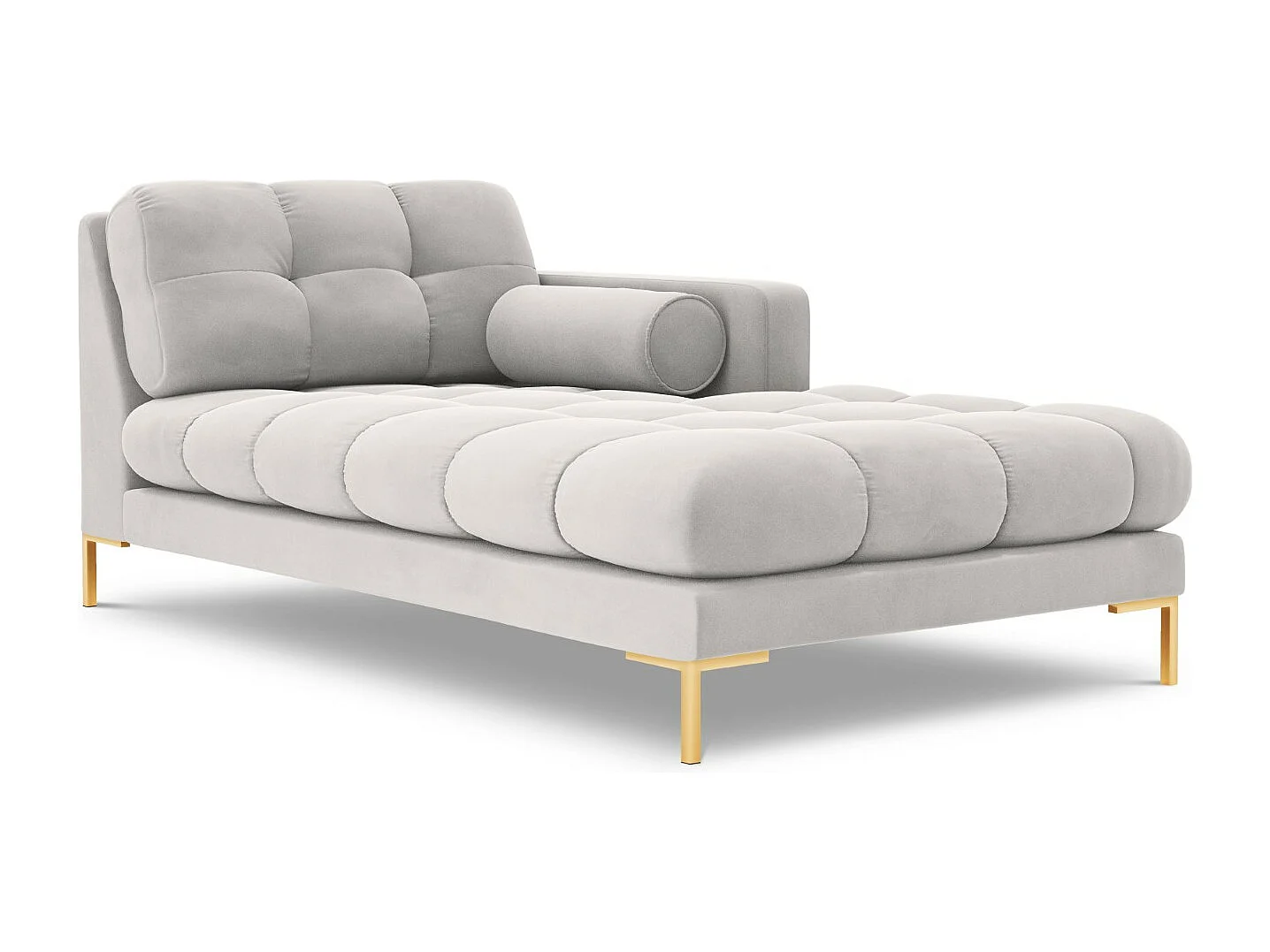 Cosmopolitan Design - Szezlong bok prawy, "Bali" welur, srebrny - 185x102x75cm 3741907 - obrazek 1