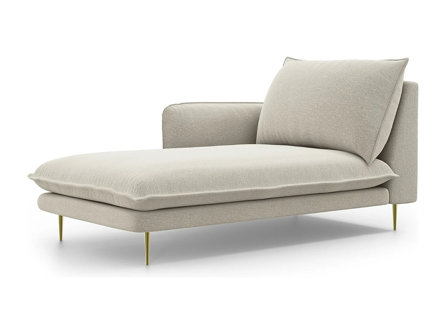 Cosmopolitan Design – Szezlong bok lewy, „Vienna” tkanina strukturalna, beż jasny – 170x110x95cm 3741913