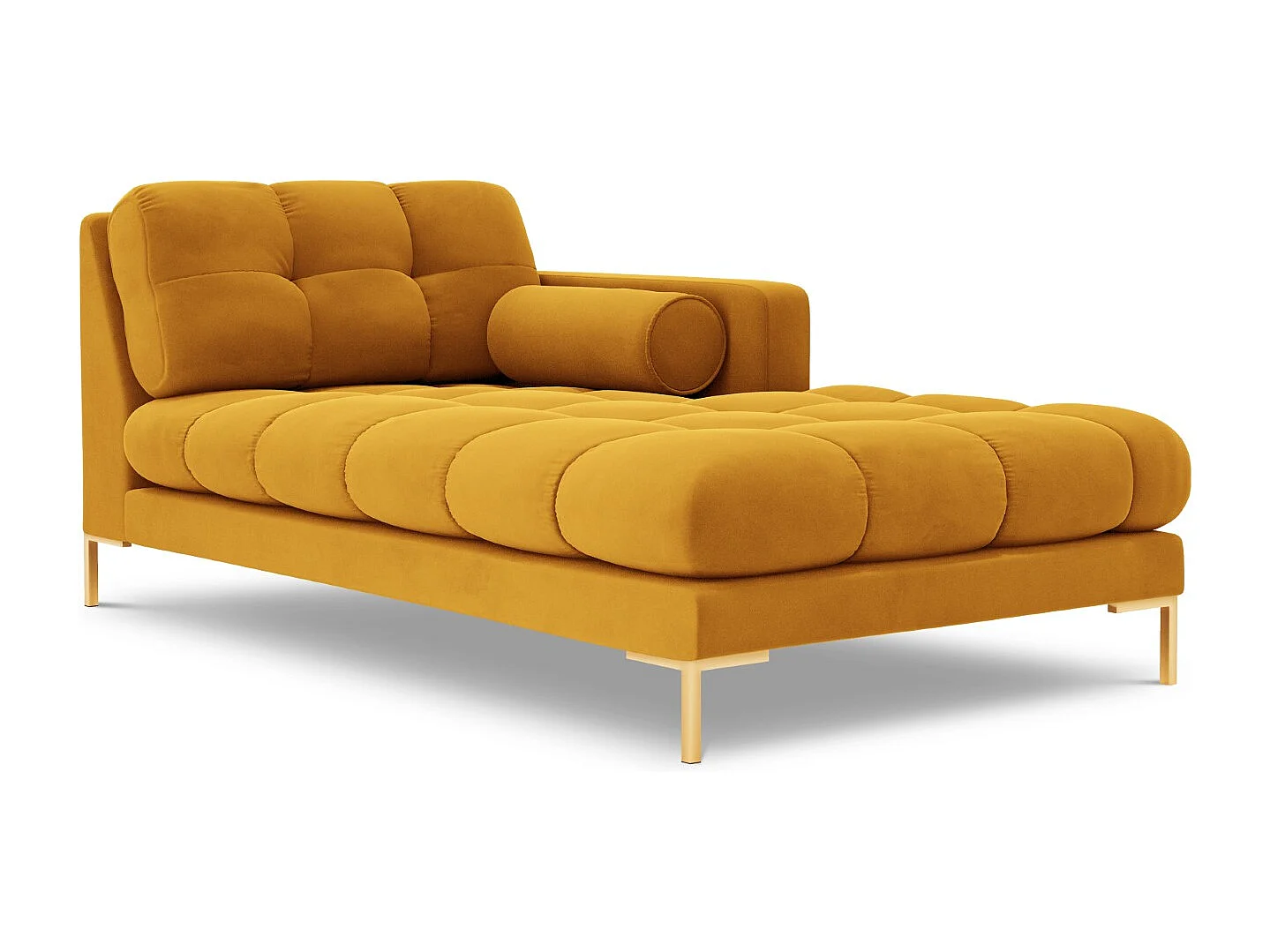 Cosmopolitan Design - Szezlong bok prawy, "Bali" welur, żółty - 185x102x75cm 3741915 - obrazek 1