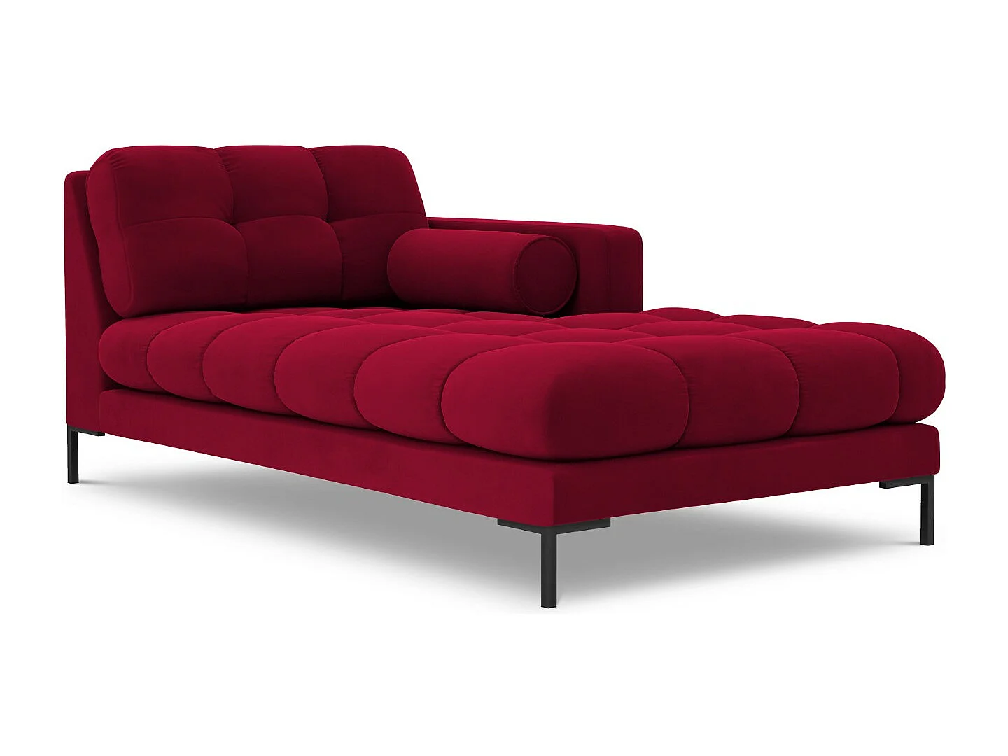 Cosmopolitan Design - Szezlong bok prawy, "Bali" welur, czerwony - 185x102x75cm 3741919 - obrazek 1