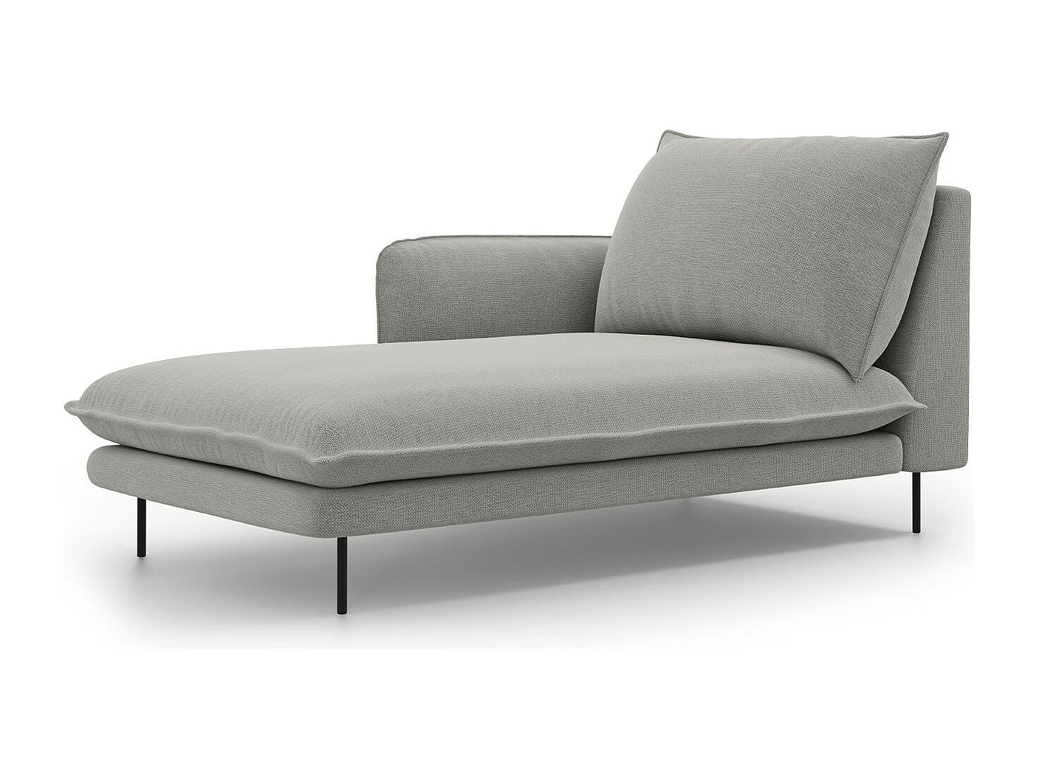 Cosmopolitan Design – Szezlong bok lewy, „Vienna” tkanina strukturalna, szary jasny – 170x110x95cm 3741923