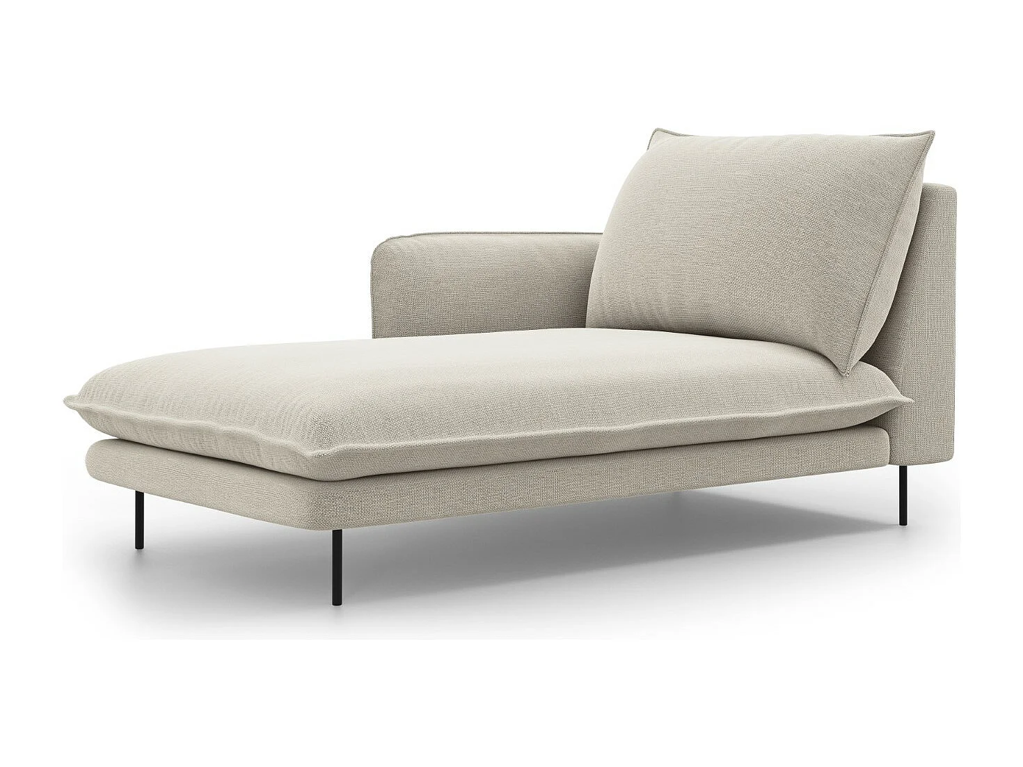 Cosmopolitan Design – Szezlong bok lewy, „Vienna” tkanina strukturalna, beż jasny – 170x110x95cm 3741926