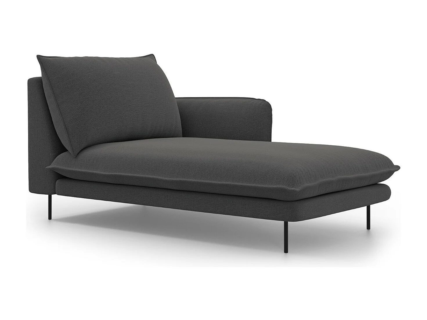 Cosmopolitan Design - Szezlong bok prawy, "Vienna" tkanina strukturalna, szary ciemny - 170x110x95cm 3741929 - obrazek 1