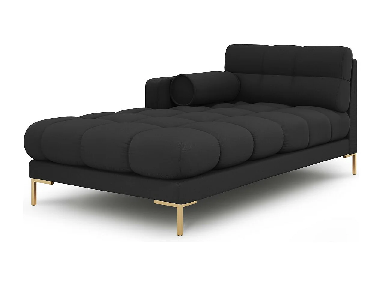 Cosmopolitan Design – Szezlong bok lewy, „Bali” tkanina strukturalna, szary ciemny – 185x102x75cm 3741940
