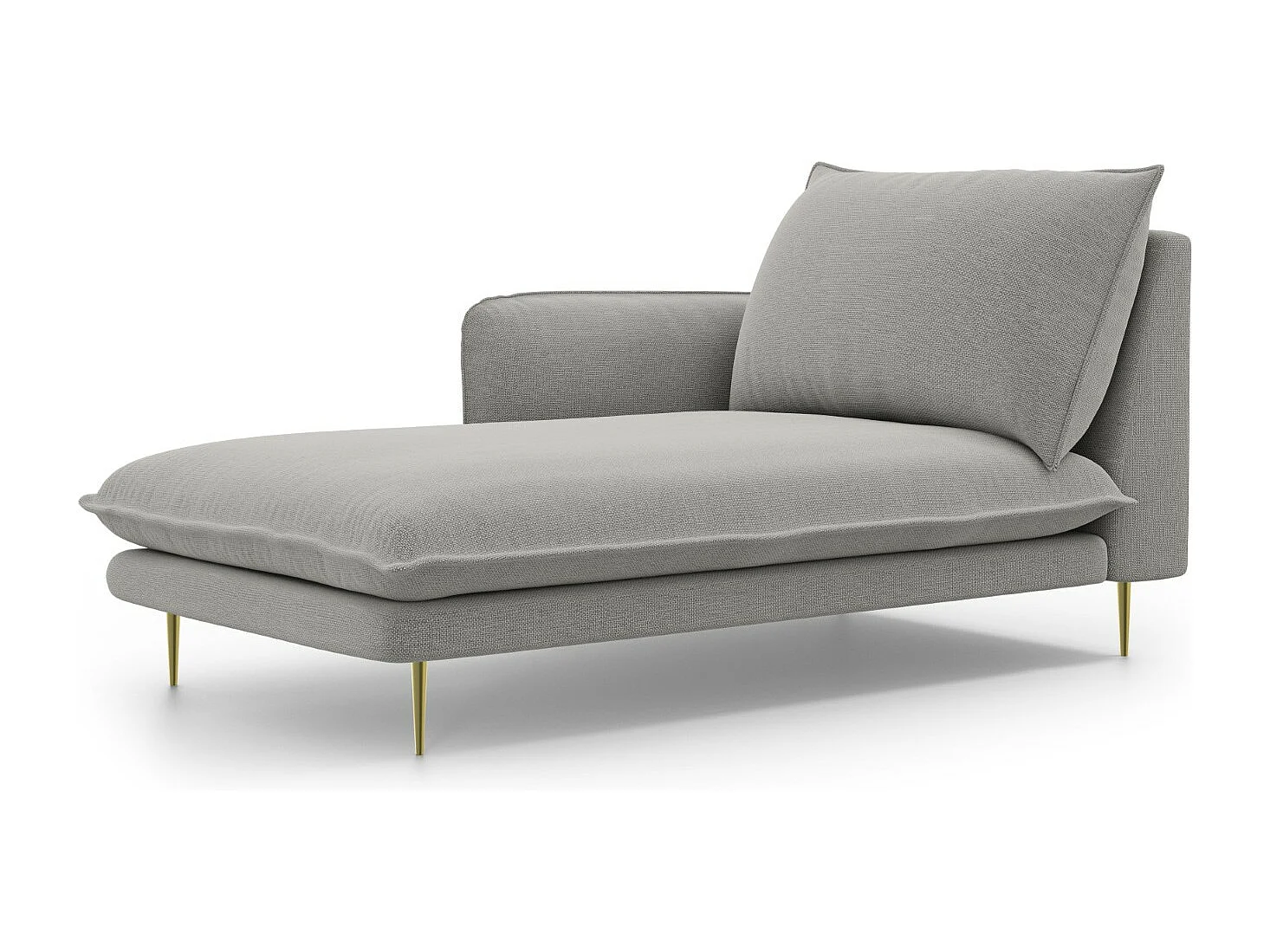 Cosmopolitan Design – Szezlong bok lewy, „Vienna” tkanina strukturalna, szary jasny – 170x110x95cm 3741936