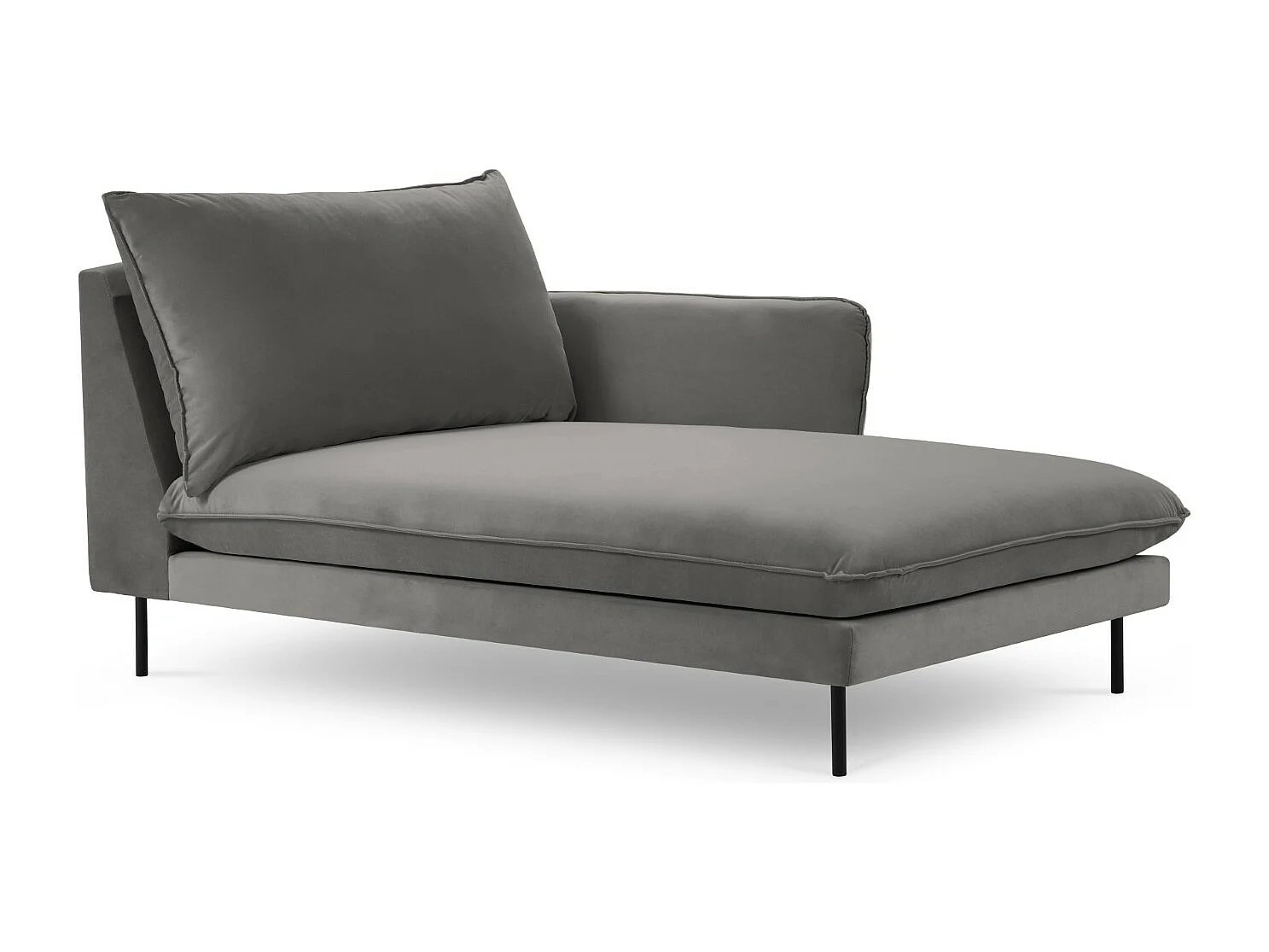 Cosmopolitan Design - Szezlong bok prawy, "Vienna" welur, szary jasny - 170x110x95cm 3741942 - obrazek 1