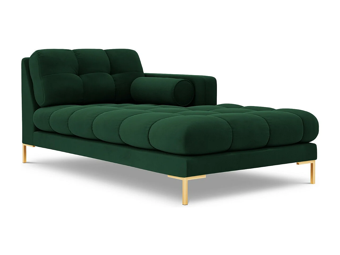 Cosmopolitan Design - Szezlong bok prawy, "Bali" welur, zielony butelkowy - 185x102x75cm 3741941 - obrazek 1