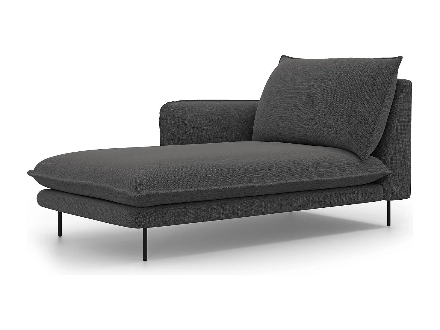 Cosmopolitan Design – Szezlong bok lewy, „Vienna” tkanina strukturalna, szary ciemny – 170x110x95cm 3741949