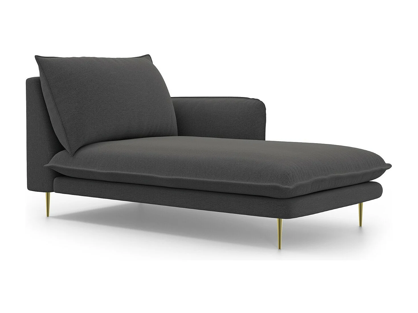 Cosmopolitan Design - Szezlong bok prawy, "Vienna" tkanina strukturalna, szary ciemny - 170x110x95cm 3741954 - obrazek 1