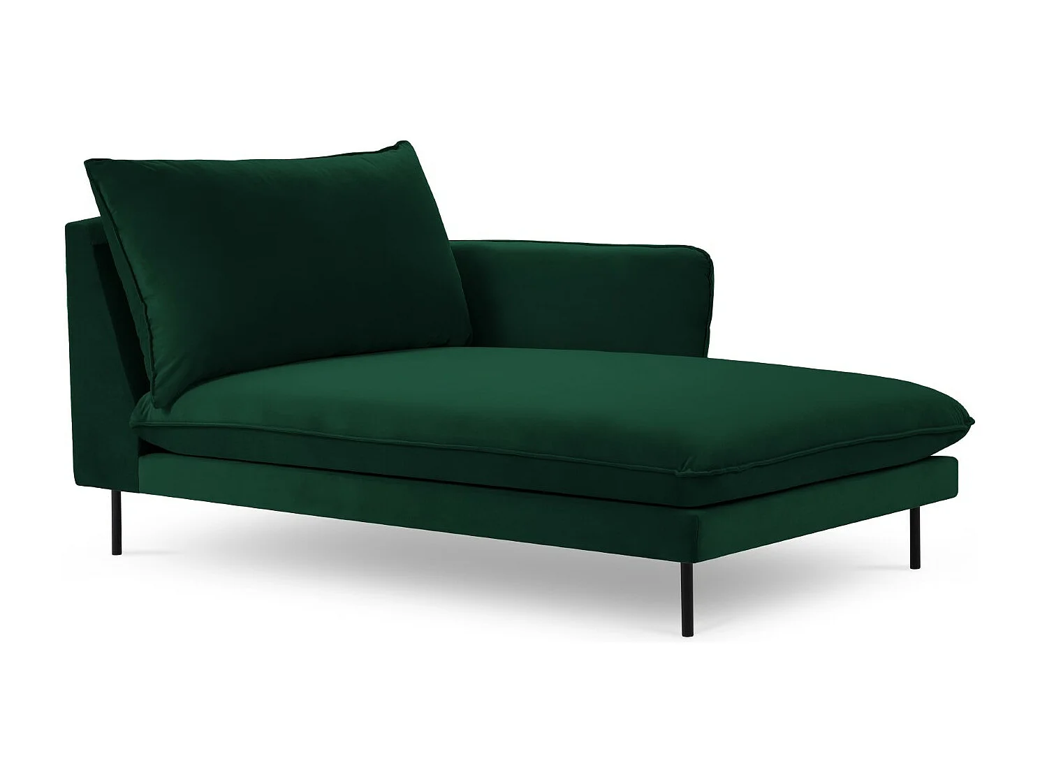 Cosmopolitan Design - Szezlong bok prawy, "Vienna" welur, zielony butelkowy - 170x110x95cm 3741953 - obrazek 1