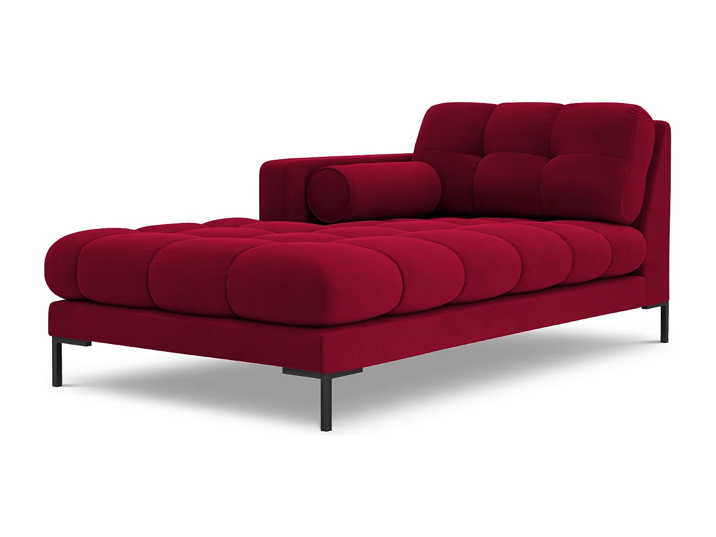 Cosmopolitan Design – Szezlong bok lewy, „Bali” welur, czerwony – 185x102x75cm 3741952