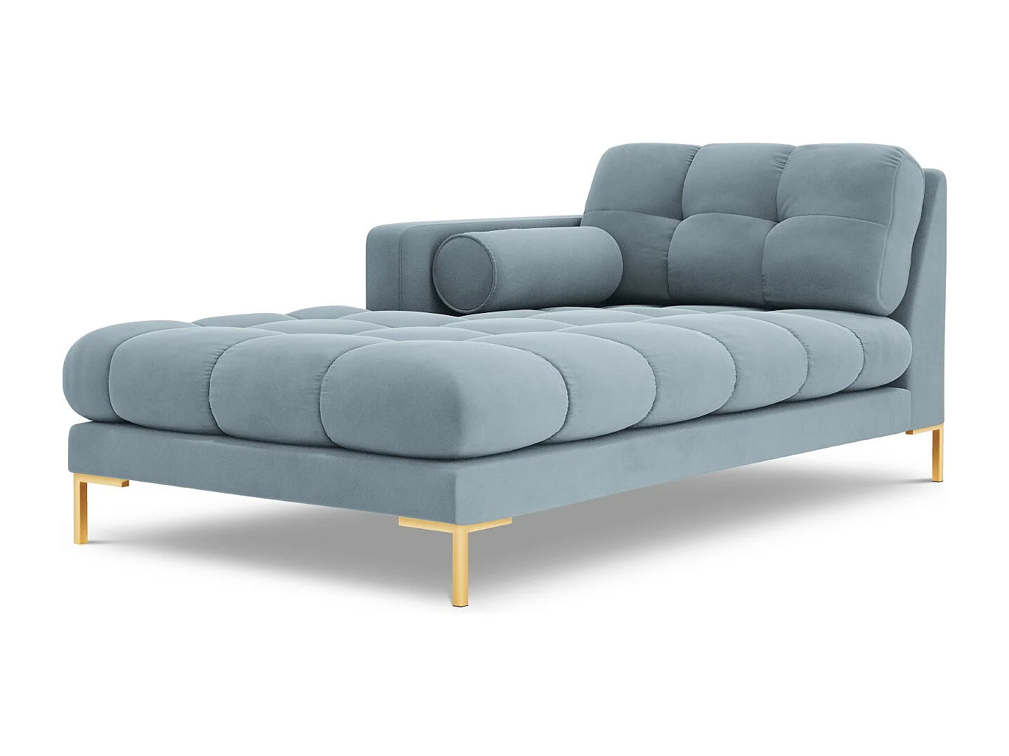 Cosmopolitan Design – Szezlong bok lewy, „Bali” welur, niebieski jasny – 185x102x75cm 3741958
