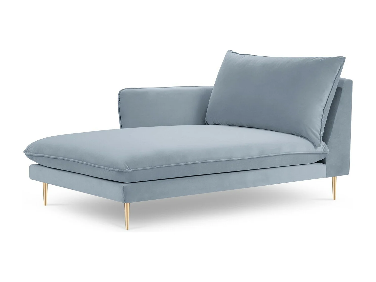 Cosmopolitan Design – Szezlong bok lewy, „Vienna” welur, niebieski jasny – 170x110x95cm 3741962