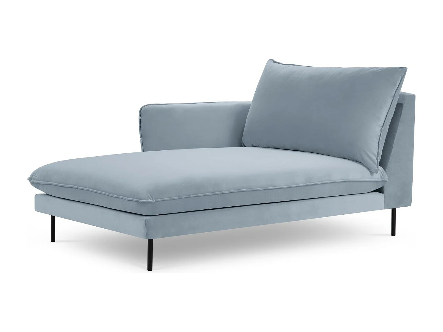 Cosmopolitan Design – Szezlong bok lewy, „Vienna” welur, niebieski jasny – 170x110x95cm 3741964