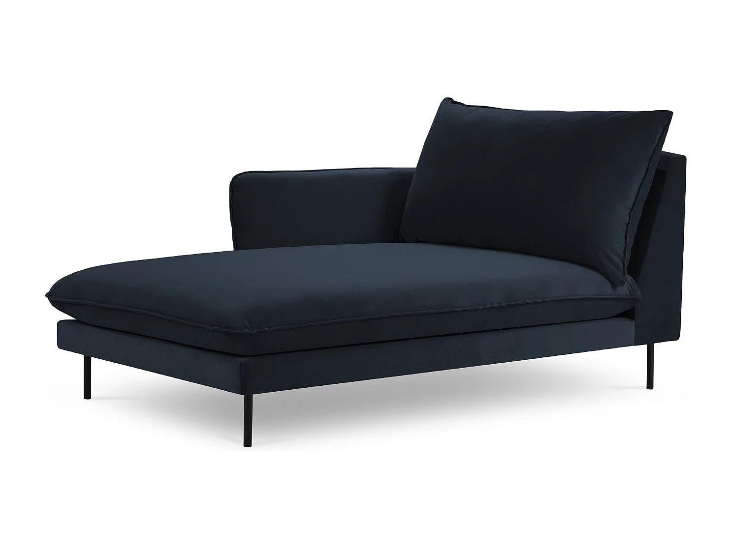 Cosmopolitan Design – Szezlong bok lewy, „Vienna” welur, niebieski ciemny – 170x110x95cm 3741980