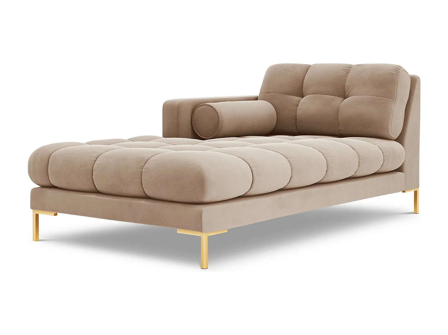 Cosmopolitan Design – Szezlong bok lewy, „Bali” welur, beż – 185x102x75cm 3741978