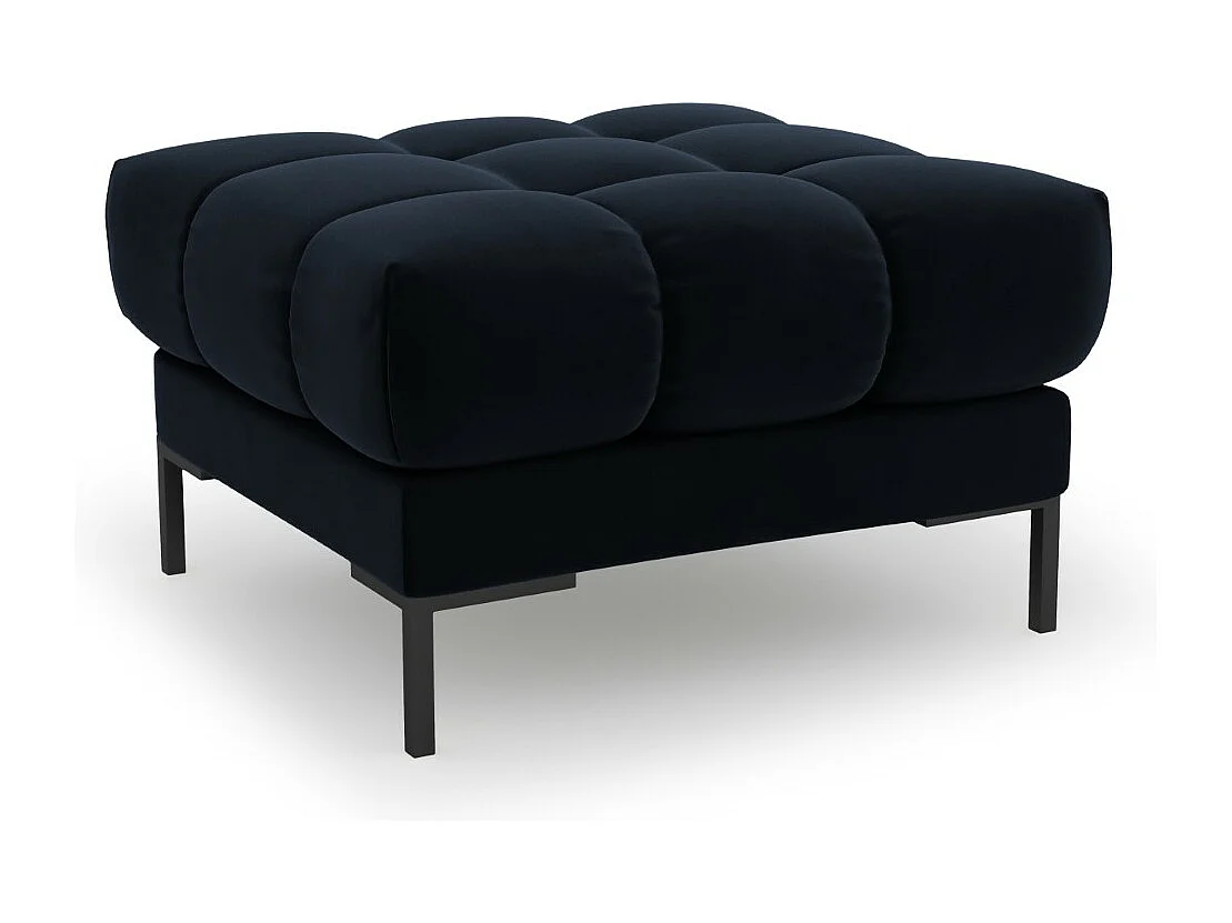 Cosmopolitan Design – Puf, „Bali” welur, niebieski ciemny – 60x60x41cm 3742352