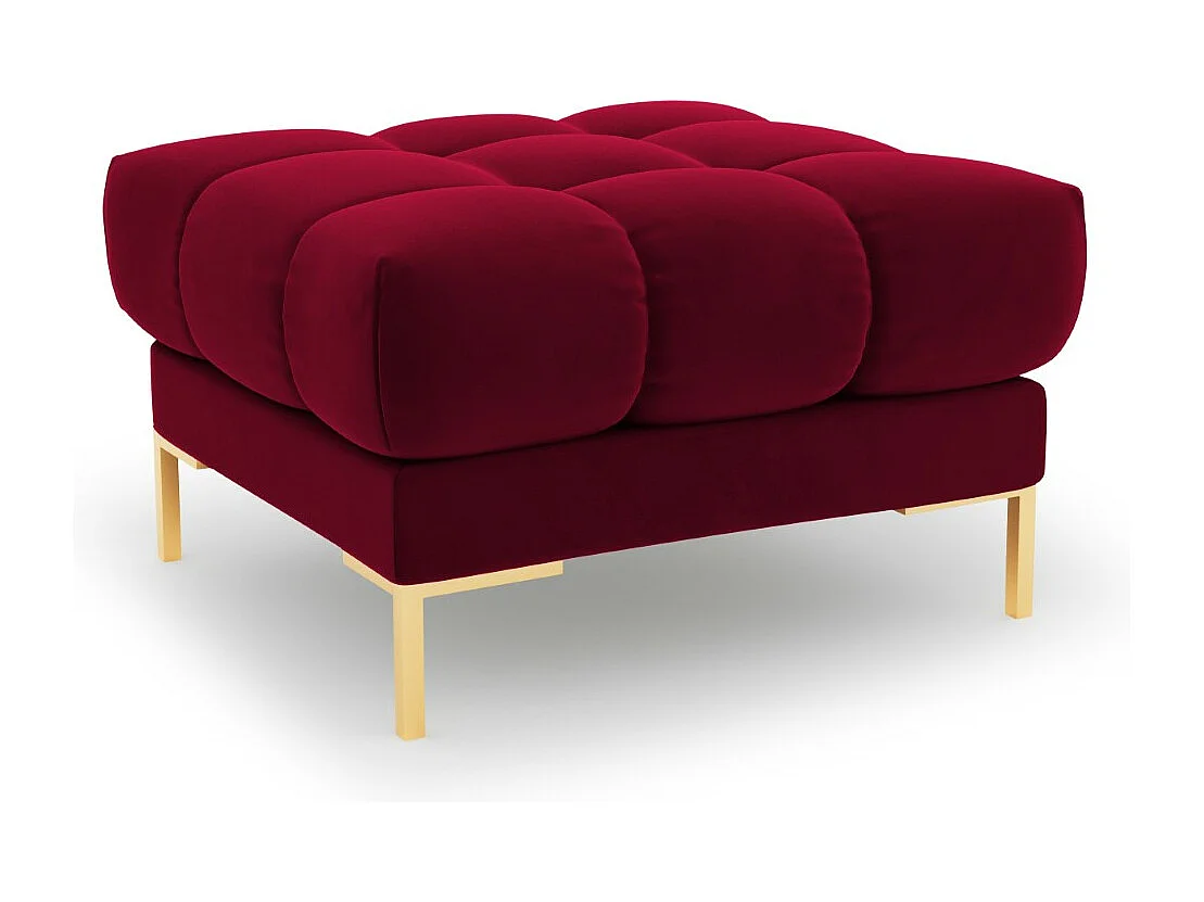 Cosmopolitan Design – Puf, „Bali” welur, czerwony – 60x60x41cm 3742363