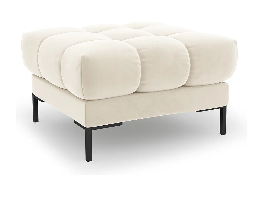 Cosmopolitan Design – Puf, „Bali” welur, beż jasny – 60x60x41cm 3742359