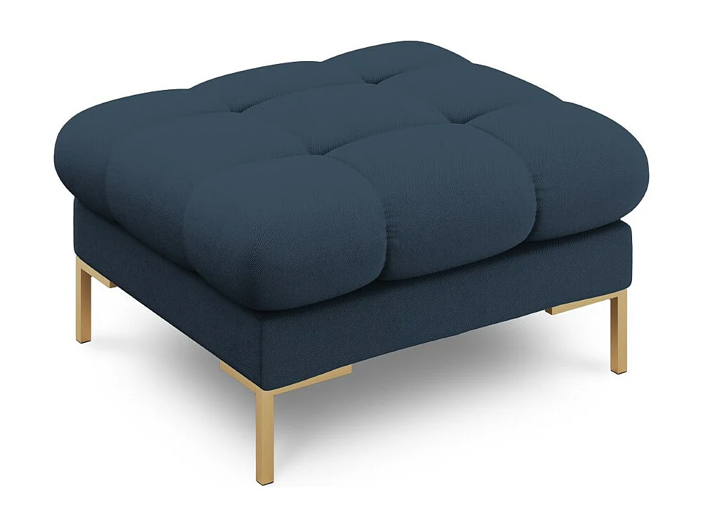 Cosmopolitan Design – Puf, „Bali” tkanina strukturalna, niebieski – 60x60x41cm 3742369