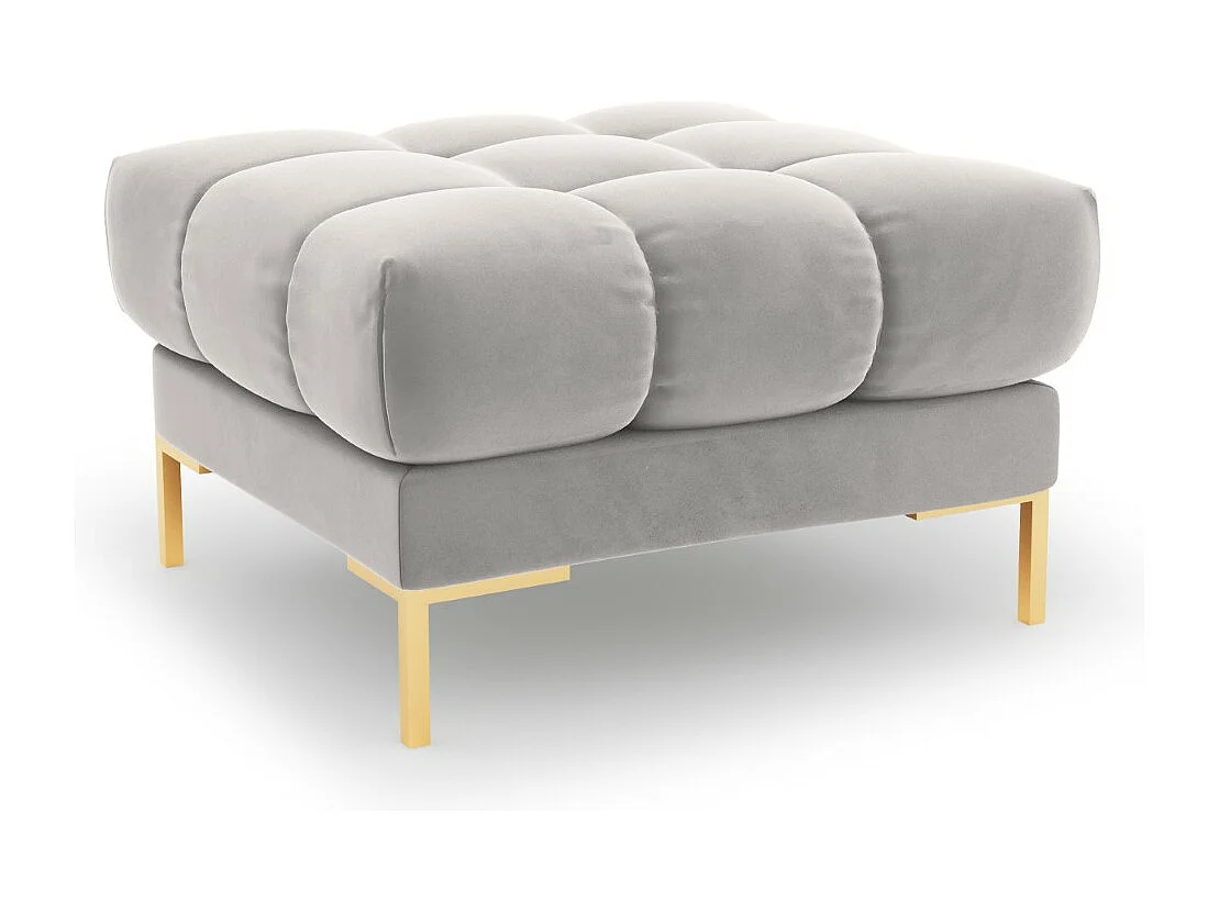 Cosmopolitan Design – Puf, „Bali” welur, srebrny – 60x60x41cm 3742388